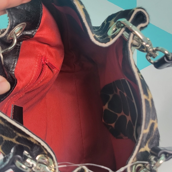 Maurizio Taiuti Pony hair Animal Print hand bag Made in Italy NWT - Picture 3 of 5